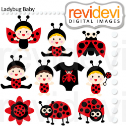 Baby clipart sale/ Babies in ladybug costume / red black / Cute baby ...