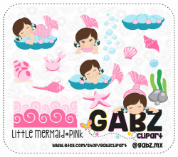Little Mermaid, Pink, Baby Shower, Clipart, Baby Girl, Background ...
