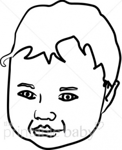Child's Face Outline Clipart | New Baby Clipart