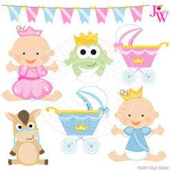 Fairy Tale Baby Cute Digital Clipart, Princess Clipart, Prince ...