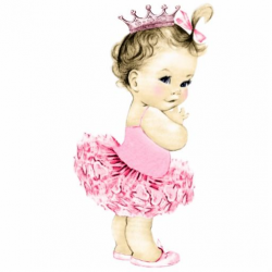 Vintage Pink Ballerina Princess Baby Girl Shower Statuette ...