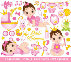 Baby Girl Clipart Vector Princess Clipart Baby Clipart