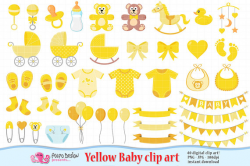 Yellow Baby Clipart. Scrapbook Yellow Baby clip art Boy Girl