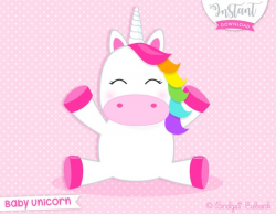 Unicorn clipart, unicorn party, unicorn birthday, unicorn, baby unicorn,  cute unicorn, Commercial Use, INSTANT DOWNLOAD