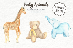 Watercolor Clip Art - Baby Animals ~ Illustrations ~ Creative Market