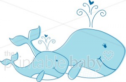 Mom and Baby Whale Clipart | Water Creatures Clipart