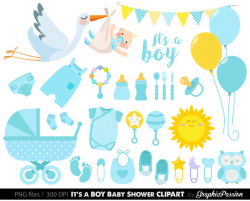 Baby Boy Clipart Boy Baby Shower clipart BLue Baby Clipart