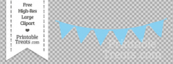 Baby Blue Pennant Bunting Banner Clipart — Printable Treats.com
