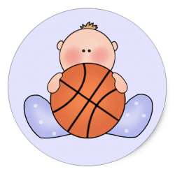 Lil Basketball Baby Boy Classic Round Sticker | Zazzle.com
