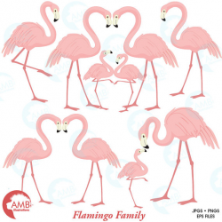 Flamingo clipart, Pink flamingo clipart, Flamingo family clipart ...