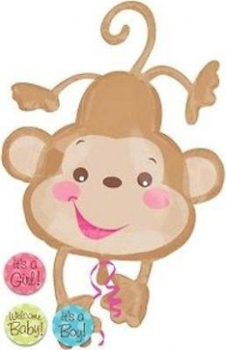 Welcome Baby Monkey Brown Gender Neutral Balloon Bouquet ...