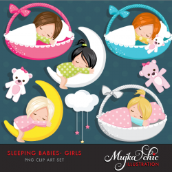 Sleeping Babies Clipart | Mujka Clipart, Printable, Characters ...