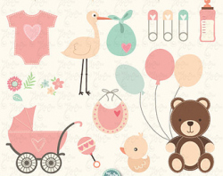 Baby Stroller Clipart BABY CARRIAGE clip art pack