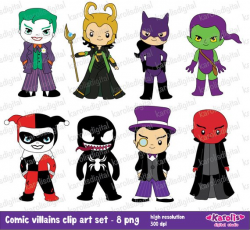 Comic villains - clip art set - Personal & commercial use - the ...