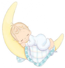 precious moments baby sleeping on crescent moon -- cute for baby ...