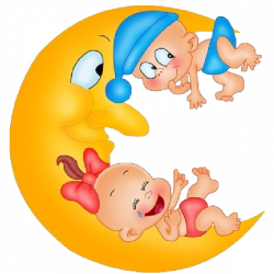 Baby Girl And Boy On Moon Cartoon Clip Art Images | Funny Cartoon ...