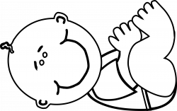 Clipart - Baby boy lying - Outline