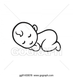 Vector Clipart - Sleeping baby silhouette. Vector Illustration ...