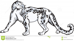 Tribal Snow Leopard Clipart