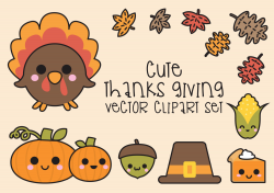 Premium Vector Clipart Kawaii Thanksgiving Cute