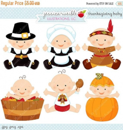 SALE Thanksgiving Baby Cute Digital Clipart - Commercial Use OK ...