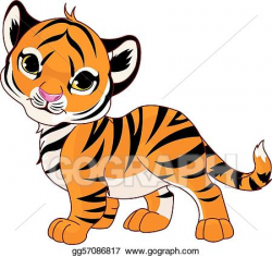 Vector Art - walking baby tiger. EPS clipart gg57086817 ...