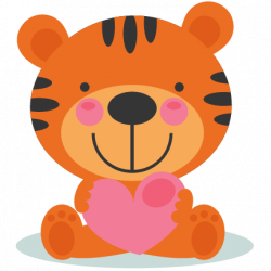 Image of Baby Tiger Clipart #3745, Large Cute Valentine Tiger Png ...