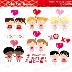 Valentine Kids Clipart Valentine Baby Clipart Kawaii Kids