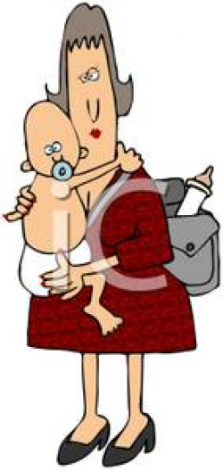A Colorful Cartoon of a Grandmother Babysitting Her Grandchild ...
