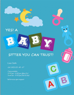 Babysitting Flyers and Ideas [16 Free Templates] | Hloom