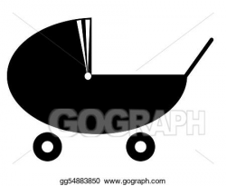 Stock Illustration - Silhouette of a baby pram or stroller. Clipart ...