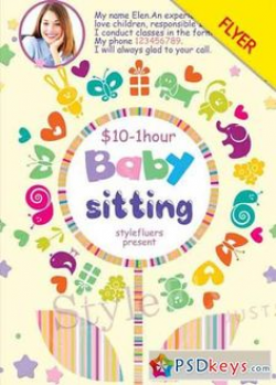 Babysitting Flyer Template with Pull Tabs by Vertex42.com | Flyers ...
