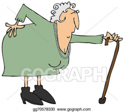 Stock Illustration - Old woman with a sore back. Clipart Drawing ...