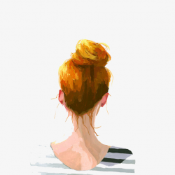 Watercolor Girl Back, Back, Girl, Watercolor PNG Image and Clipart ...