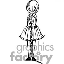 Clip art of view of the back of a girl standing picture. - 384730 ...