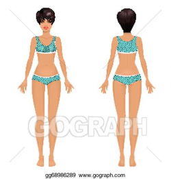 Vector Art - Female body template front and back. Clipart Drawing ...