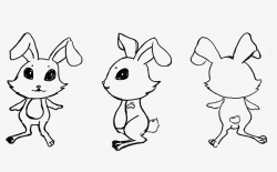 Bunny Front Side Back Pattern, Bunny, Black, Material PNG Image and ...