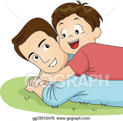 EPS Vector - Son and dad hug. Stock Clipart Illustration ...