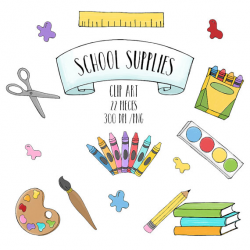 School Supplies Clipart, Back to School Clipart, Educational Clipart ...