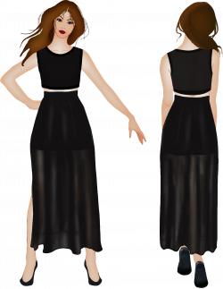 Clipart - Front And Back View Woman