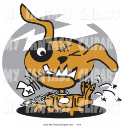 Clip Art of an Itching Zombie Dog Chewing on a Fishbone and ...