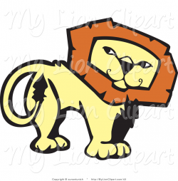 Clipart of a Confident Lion Looking Back over His Shoulder by ...