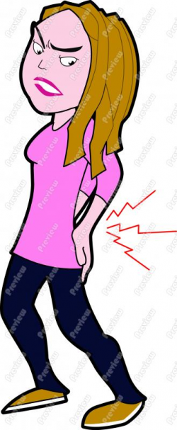 Woman With Lower Back Pain Character Clip Art - Royalty Free Clipart ...