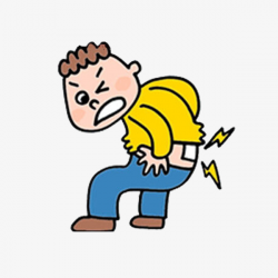A Man With Low Back Pain, Cartoon, Jane Pen, Yellow PNG Image and ...
