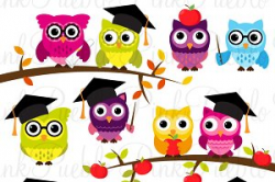 Back to School Owl Clipart & Vectors ~ Illustrations ~ Creative Market