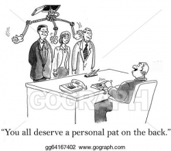 Stock Illustration - A personal pat on the back from boss. Clipart ...