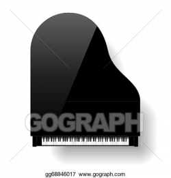 EPS Illustration - Black grand piano top view. Vector Clipart ...