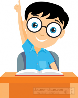 Classroomclipart com school clipart student wearing glasses raising ...