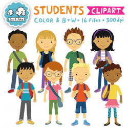 Student Clipart / Kids Back to School Clipart Personal Commercial Use OK