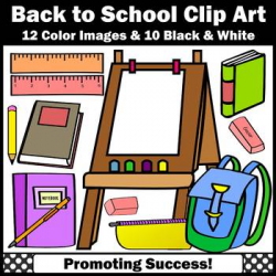 Back to School Clip Art, School Supplies Clipart, Books, Easel ...